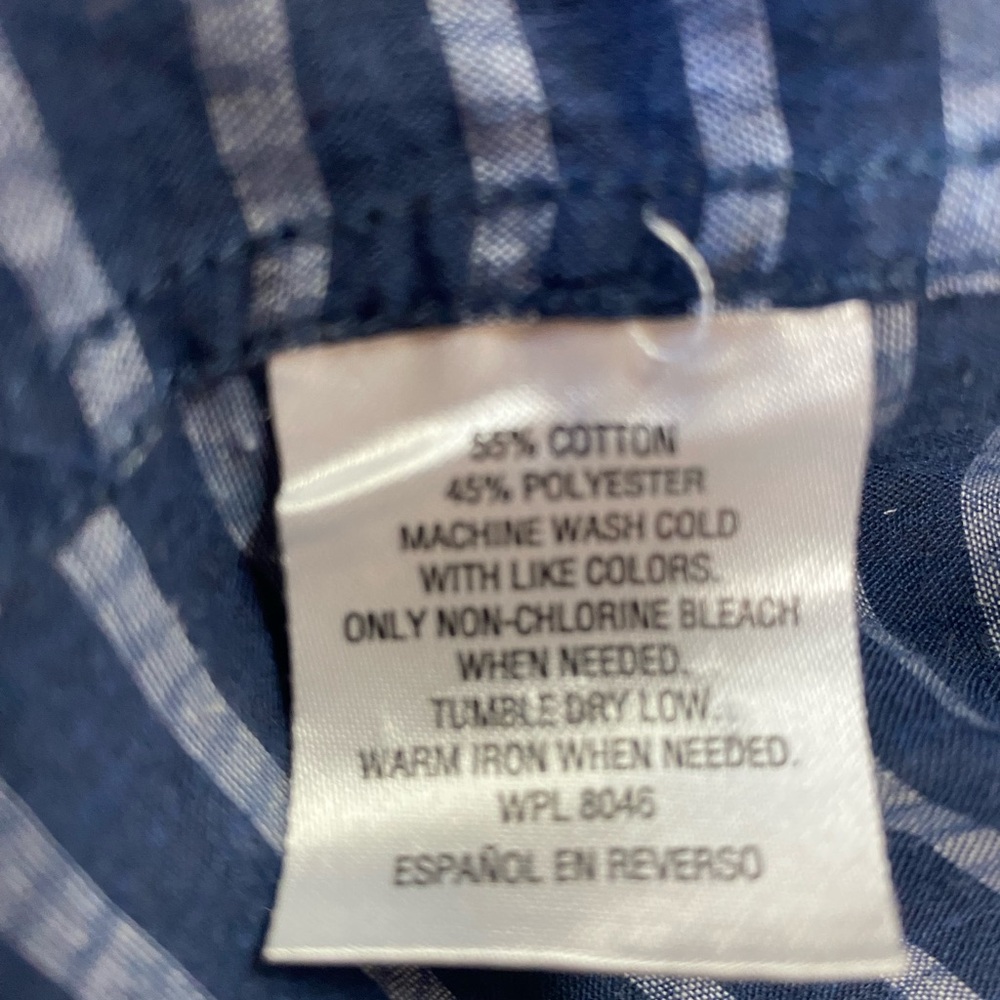Club Room Short Sleeve Men's Blue Striped Shirt XL - Picture 4 of 4